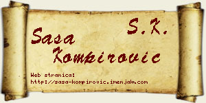 Saša Kompirović vizit kartica